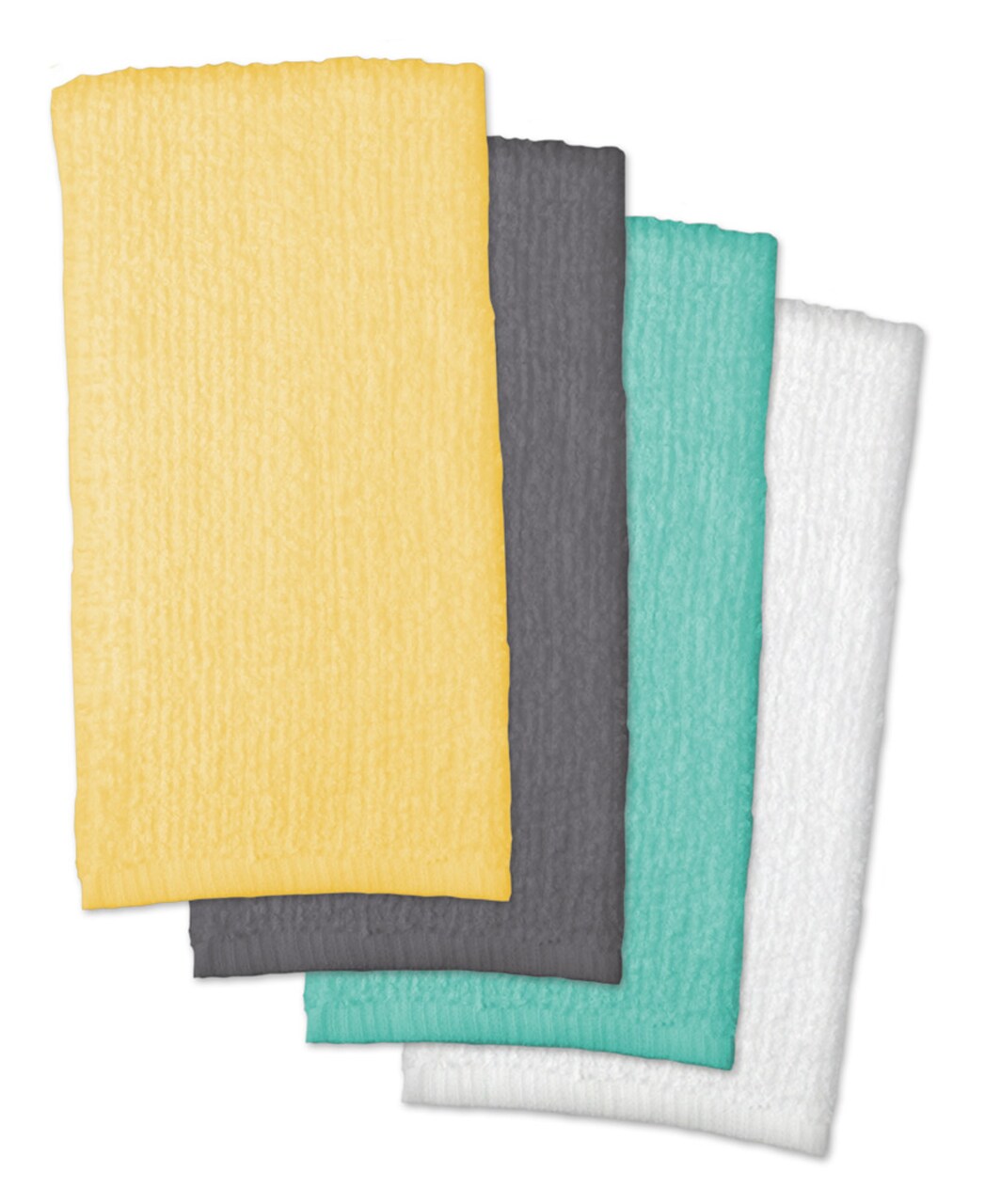 Contemporary Home Living Assorted Barmop Cotton Kitchen Dish Towels - 28" - Multicolor - Set of 4